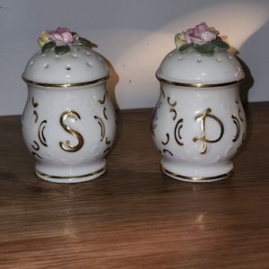 Dresden Porcelain Salt & Pepper Shakers Vintage